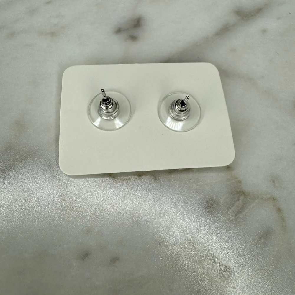 New! Tory Burch-Inspired Earrings Silver Stud OS - Picture 5 of 6